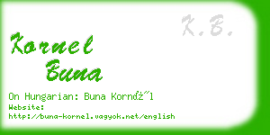 kornel buna business card